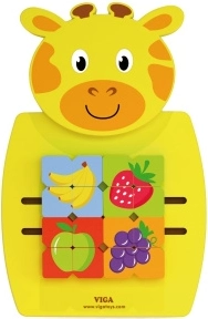 Цветни плодови пъзели върху дъска