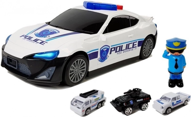 Includes 3 cars and figure