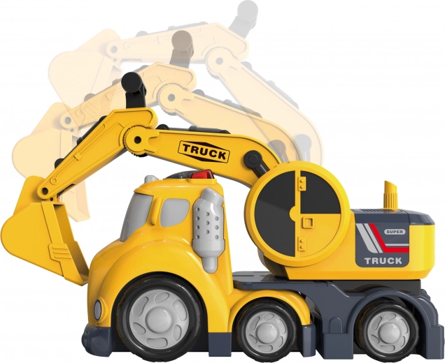 Movable arm for realistic digging