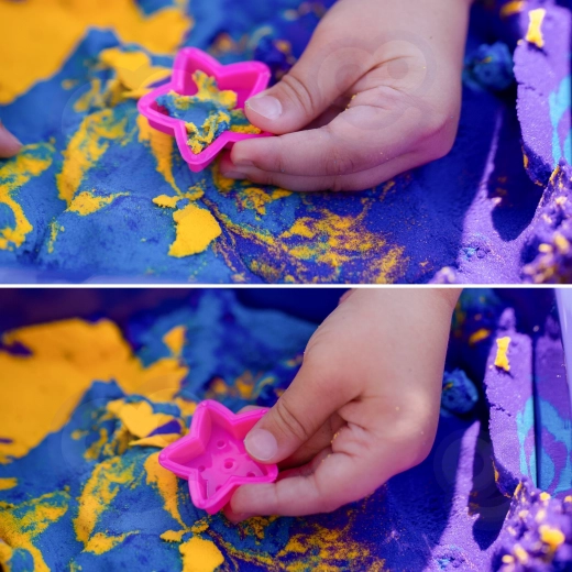 Креативност с цветен пясък и инструменти