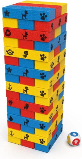 Цветна дървена кула със зарче