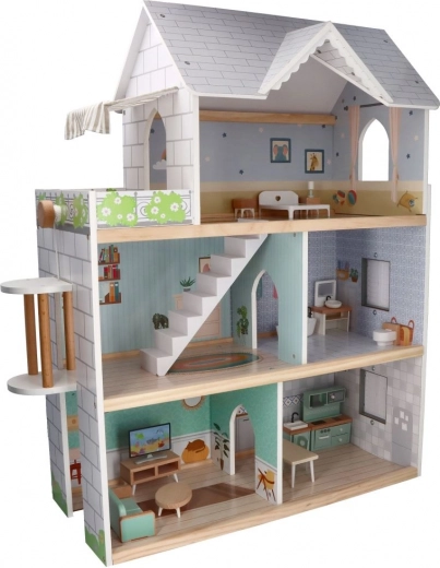 Триетажна къщичка, пълна с детайли