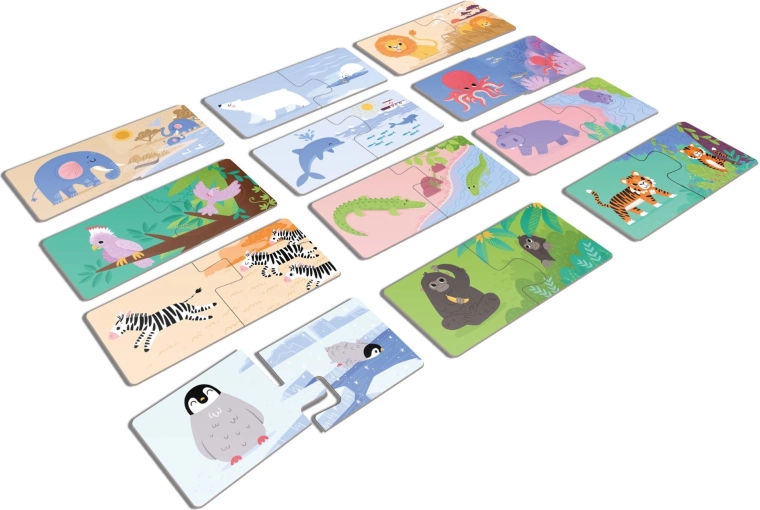 Пъстри илюстрации на 12 животни