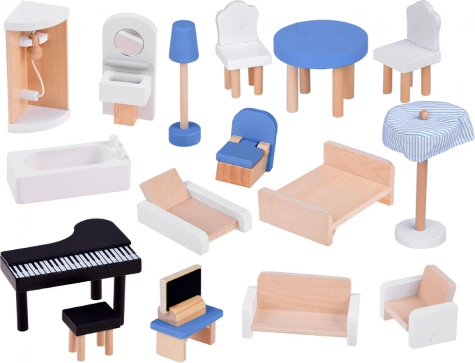 Богат комплект дървени мебели