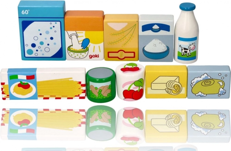 Реалистичен дървен комплект храни