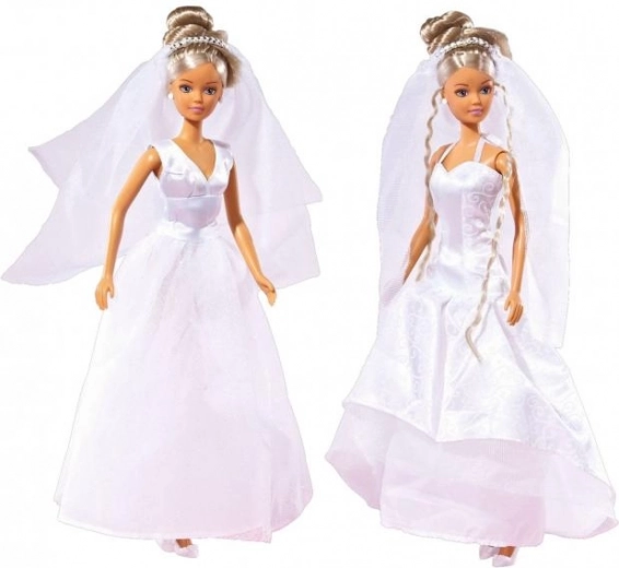Elegant wedding gown and veil