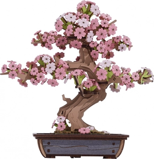 Realistic worry-free wooden sakura