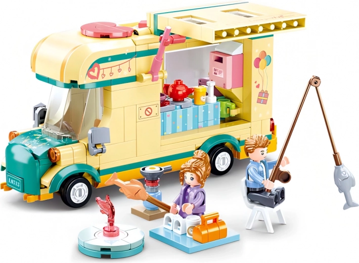 Colorful motorhome full of details