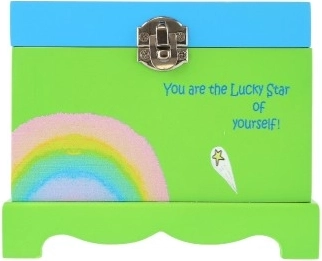 Durable wooden design with rainbow