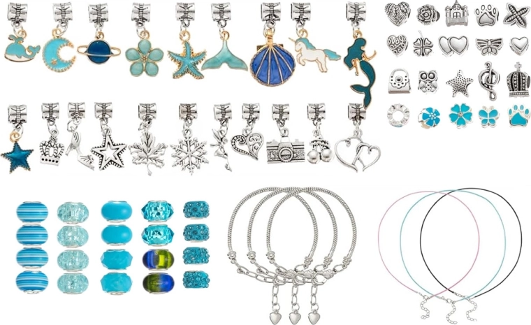 Богат комплект мъниста и чармове