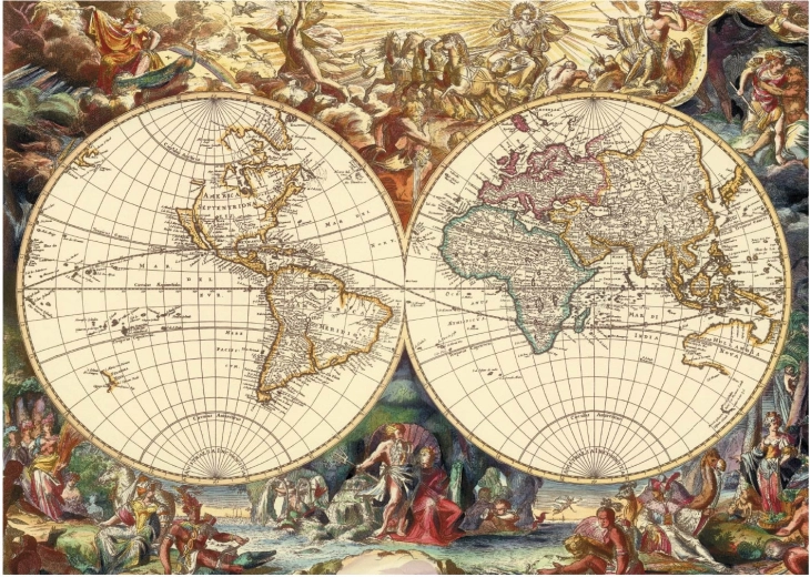 Historical map full of details