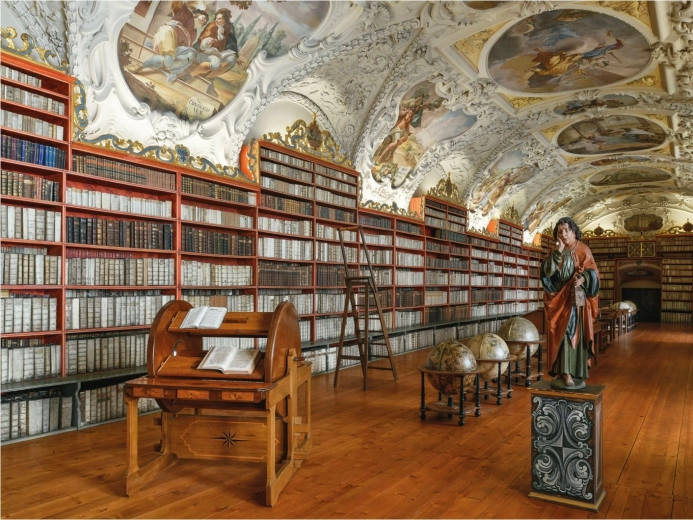 Magnificent historic library motif