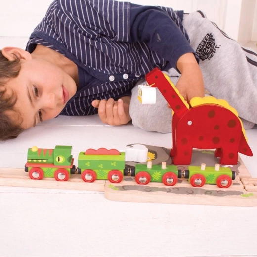 Magnetic dinosaur crane with movable neck