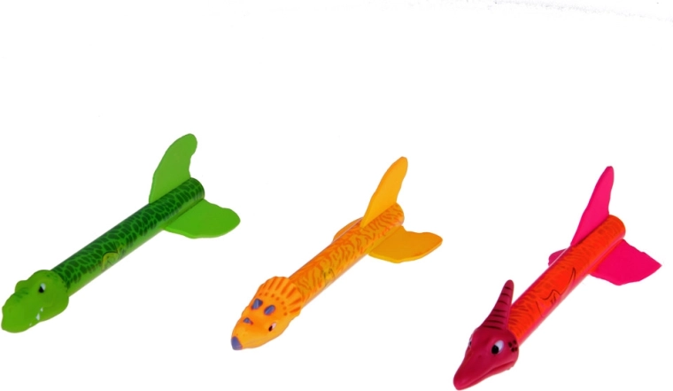 Three colorful dinosaurs with effects