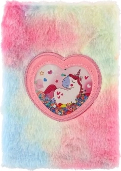 Сърцевидно прозорче с пайети и еднорог