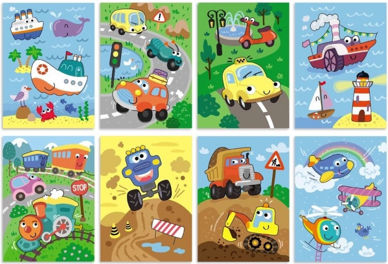 Colorful vehicles for learning and fun