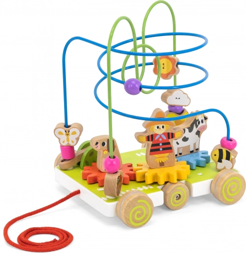 2-in-1: pull-along toy and bead maze