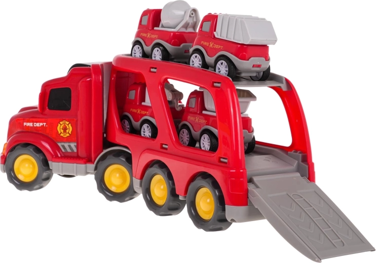Detachable transport trailer and tilting ramp
