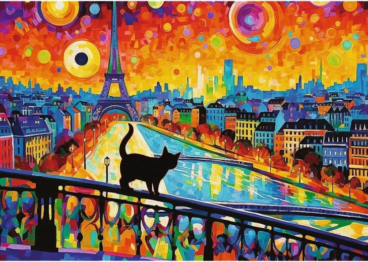 Artistic creation in the form of a puzzle