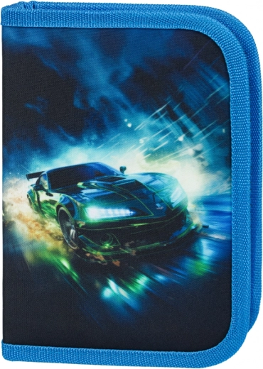 Едноетажен несесер с цип YKK и състезателен мотив