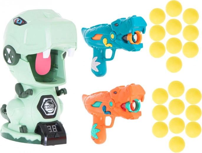 Мишена във форма на динозавър с дигитален резултат