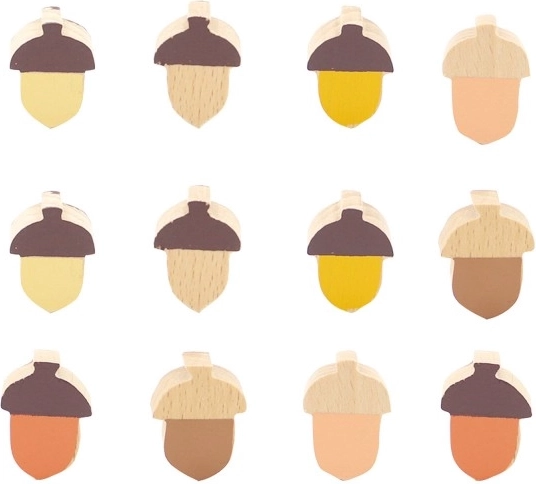 Комплект с 12 цветни жълъда