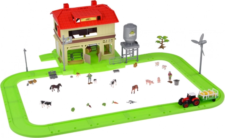 Трактор с ремарке и животински фигурки