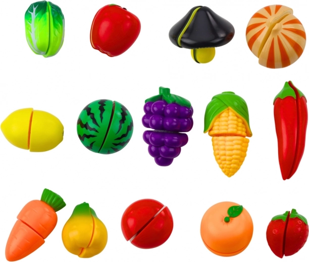 Colorful fruit and vegetables with hook-and-loop fastening
