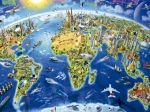 Educa Puzzle Map with World Landmarks 2000 Pieces