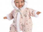 Llorens 63302 LITTLE BABY - realistic baby doll with soft cloth body - 32 cm