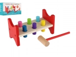 Wooden pounding bench with hammer for motor skills development