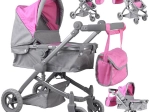 Multifunctional 4-in-1 doll stroller with carrycot