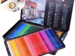 Set of watercolor pencils in a metal case, 72 colors