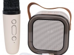 Караоке комплект с безжичен микрофон и преносим Bluetooth високоговорител с RGB
