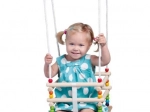 Wooden swing for the youngest children