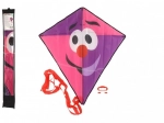 Flying clown kite made of nylon 78 × 86 cm pink‑purple
