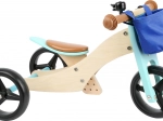 Дървено колело за баланс 2в1 TRIKE тюркоазено