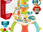 Children's table with a ball slide, keyboard, and gears