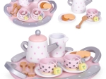 Wooden tea set cups teapot 15 pieces ECOTOYS