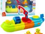 Играчка за баня Кораб с цветни елементи, Кран, Кука, Патенце и Костенурка