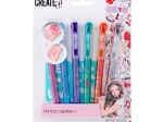 Tattoo kit with scented gel pens and stencils
