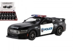 Metal car model Ford Mustang Dark Horse Police 2024 1:38 with pull-back, 13 cm