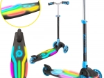 EVO детска триколка тротинетка Rainbow Blast с LED платформа, сгъваема и с регулируема височина, синя
