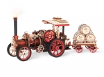 RoboTime 3D Mechanical Wooden Puzzle Steam Engine with Trailer